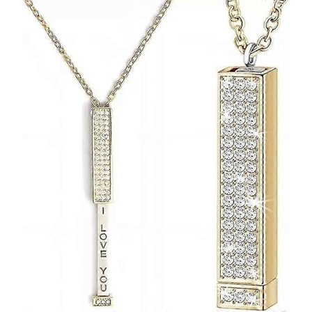 Halsband med dolt meddelande (Jag älskar dig), Halsband med skjutbart dolt hemligt meddelande