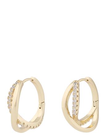 Ace Double Round Ear S/Clear Accessories Jewellery Earrings Hoops Gold SNÖ Of Sweden