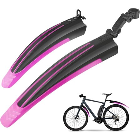 Sykkel Skjoldsett, Bærbar Justerbar Vei Terrengsykkel Sykkel Dekk Foran og Bak Skjold Skjermer (Rosa)