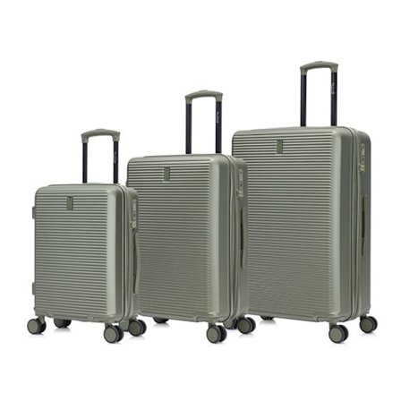 CELIMS Matkalaukku Setti | Matkustustarvikkeet | 3 Kappaletta | Kabin, Keskikokoinen, Suuri | TSA Lukko | Laajennettavissa | Oliivinvihreä