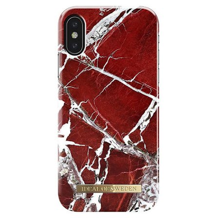 iDeal Of Sweden Fashion Skal för iPhone X/XS - Scarlet Red Marble