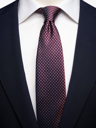 John Henric Men's Bordeauxrote Krawatte Punkte Size 7,5