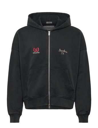 Abercrombie & Fitch Western Non Logo - Cropped Full Zip - Black - XXL