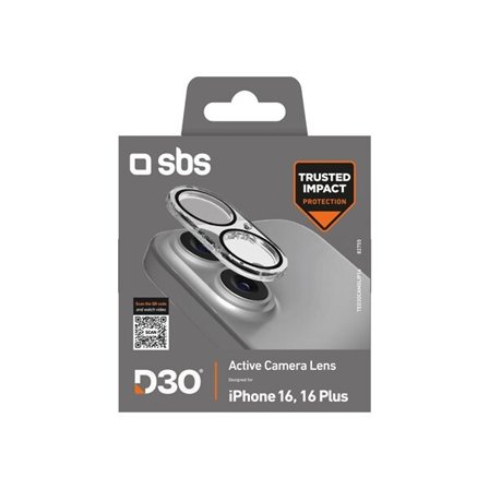 SBS Active Camera Lens D3O hærdet glas til iPhone 16 / 16 Plus