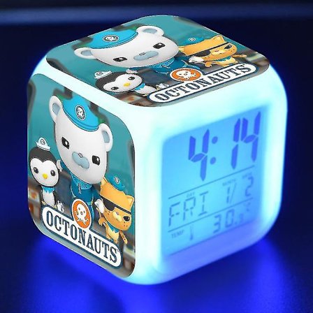 The Octonauts Väckarklocka Kapten Bucks Expedition Färgglad Led Glödande Mood Fyrkantig Väckarklocka Stil A