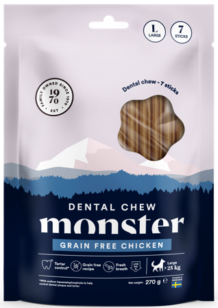 Monster Dog Dental Chew GF Chicken L 7 st 270 g