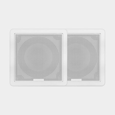 Marinehøjttaler Fusion Square White FM-F65SW, 6.5", 120 W, hvid, til indbygget montering, med hvide fronter, 2-pak