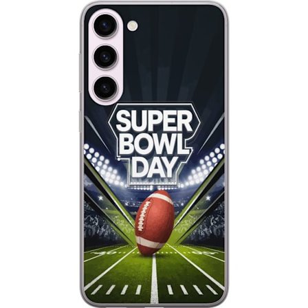 Yhteensopiva Puhelinkuori Samsung Galaxy S23+ Super Bowl Day juliste, jossa amerikkalainen jalkapallo valaistuksella varustetulla areenalla dramaattis