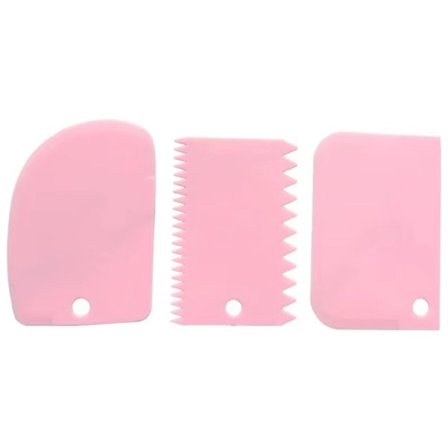 Go Go Gadget - Degskrapa - Degskrapa - Degskärare - Fondantskrapa - Köksredskap - Tårta - 1 Set med 3 - Rosa