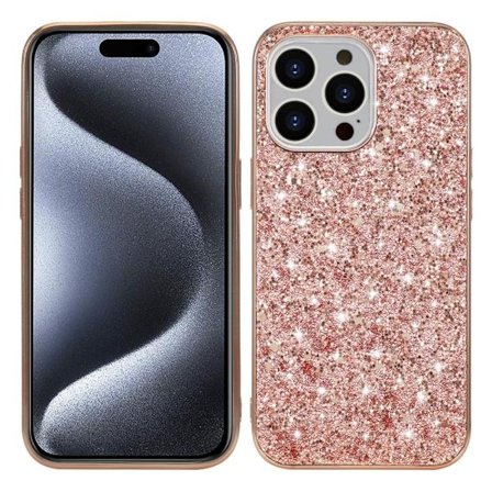 Glitter iPhone 15 Pro Max deksel - Rosa