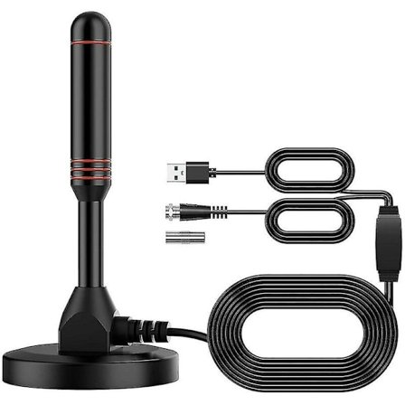 Digitaalinen HD-TV-antenni - Mukana magneettijalusta ja koaksiaalikaapeli - TV-antenni Maanpäällinen TV-antenni - Sisä- tai ulkokäyttöön