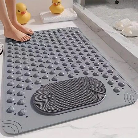 Halkmatta Badrumsmatta med Massageknoppar PVC Säkerhetsmatta Dusch & Badkar Blå Prickig_TF_TF