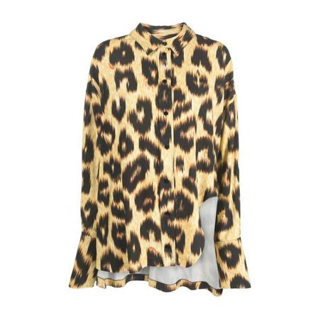 The Attico, Diana Printed Shirt Brązowy, Kobieta, Rozmiar: 2XS