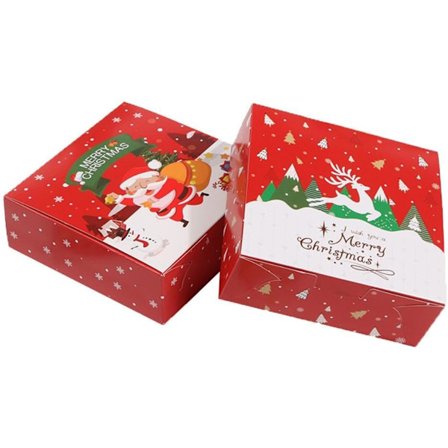 NIXNUT 10 stk. Julegodteri Kakeboks Gave Papirboks for Fest Baking Dessert Kartongpakke