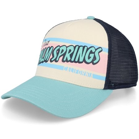 American Needle - White trucker Caps - Palm Springs Sinclair Ivory/Navy/Seafoam Trucker @ Hatstore