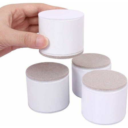 4-delars möbelhöjare, 6 cm sänghöjare, 5 cm upphöjd soffa, säng och skåp, vit rund