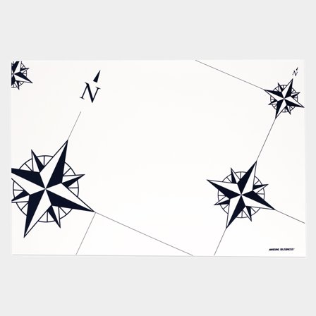 Sets de table Marine Business Northwind Placemats PVC, 30 x 45 cm, blanc/bleu, 6-pack