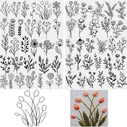 2 st Stickade Broderipapper Handsy Stabilizer D D