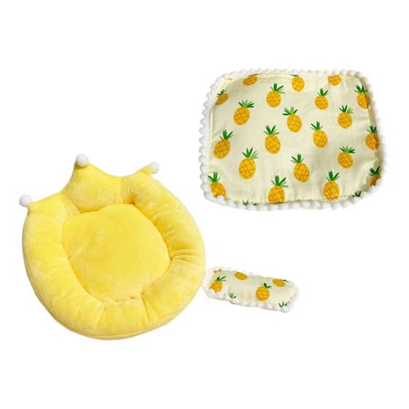 Dukke Sengelinned Tilbehør Sæt Madras Sæt til 6 tommer Dukker Dukke Vugge Tilbehør gul yellow til 17cm dukke yellow