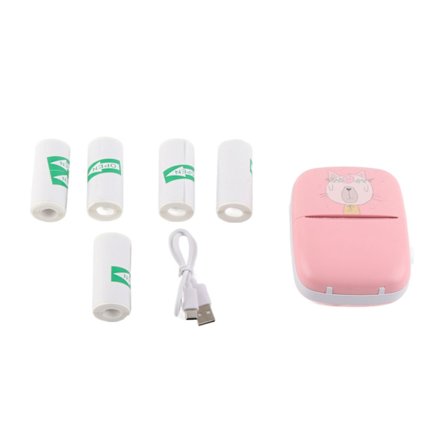 Lomme Termisk Skriver Mini HD Bluetooth Blekkfri Telefonskriver for Studenter Rosa