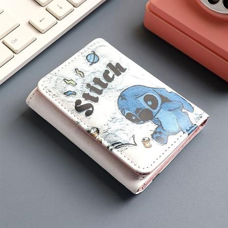 Tegneserie Lilo Stitch kort tegnebog Kawaii mønster PU læder Wal A1
