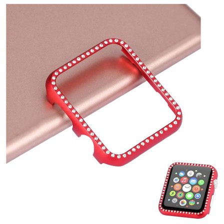 Apple Watch Series 4 40 mm diamantfodral med aluminiumram - Röd