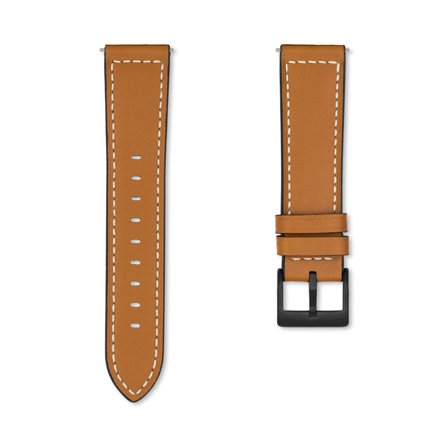 Äkta läderarmband i brunt med vita stygn (22mm) | Armband Från Yedi