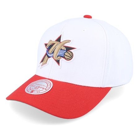 Mitchell & Ness - NBA Wit adjustable Cap - Philadelphia 76ers Team 2 Tone 2.0 Pro White/Red Adjustable @ Hatstore