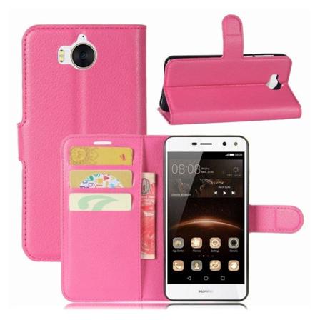 Huawei Y6 (2017) litsitekstuurinen nahkakotelo - Rose Pink