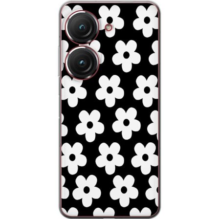 Yhteensopiva Puhelinkuori Asus Asus Zenfone 9 Mustavalkoinen kukkakuvio minimalistisessa skandinaavisessa muotoilussa, jossa voimakas kontrasti ja aja