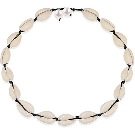 Skalhalsband Vit Naturlig Strandskal Choker Halsband För Kvinnor