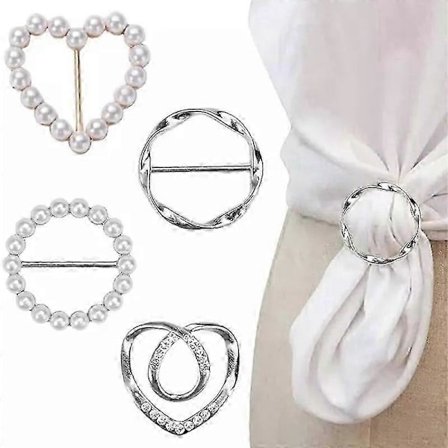 4 KPL Huivirengas Klipsi-T-paita Klipsi Vaatteiden Kulman Solmimisnappi Naisille