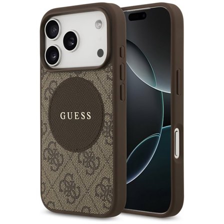 Guess 4G Circle Classic MagSafe-etui med logo til iPhone 17 Pro - brun