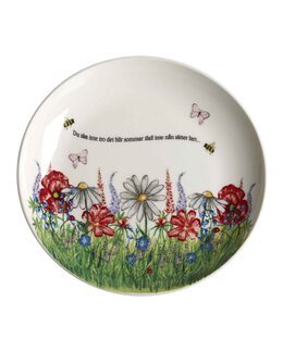 Rund asiet med håndtegnet Motiv Sommer 16,5 cm Ø Multi