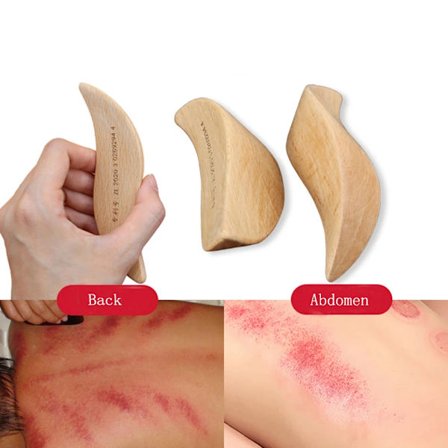 Naturlig Bøk Tre Nakke Skulder Rygg Massasje Skrape Tre Guasha Pinne for Massasje Gouache Terapi SPA Skjønnhetssalong Helse