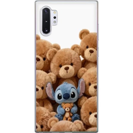 Kompatibel Mobilcover til Samsung Samsung Galaxy Note10+ Sød og sikker illustration med Stitch omgivet af bamser, der skaber en varm og legende føle