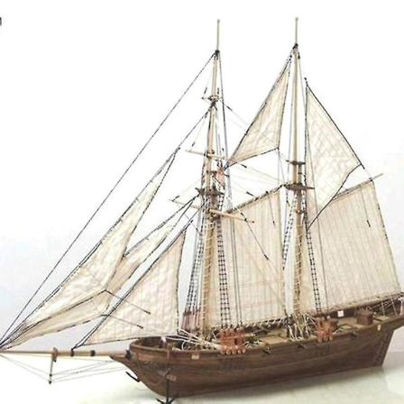 1 sett Monteringssett Skipmodell Trebåt Seilskute Lekebåt Seilskute Modell Montert Tresett Trehåndverk