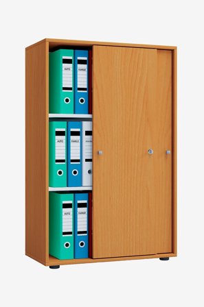 VCM - Kontorskab Lona Xl med skydedøre - Beige - Hylder & opbevaring - Fra Homeroom