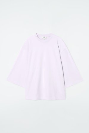 COS Femme T-Shirt Trapèze Décontracté in Mauve