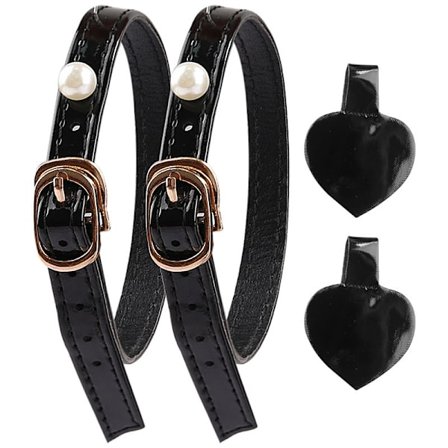 Elegant Pearl Shoelace Spänne - Svart