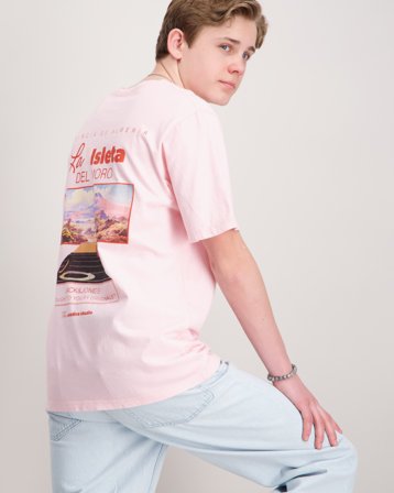 Jack & Jones JORALMERIA WORLD TEE SS CREW NECK JNR Vaaleanpunainen T-paidat Pojat - Kids Brand Store