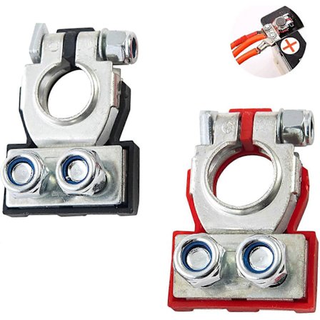 2 ST Bilbatteripoler Kabelsko Bilbatterikontakt Klämma Batterisko, Positiv Negativ Bilbatteripol Bilbatteriklämmor, för Skåpbil, Husvagn, Motor