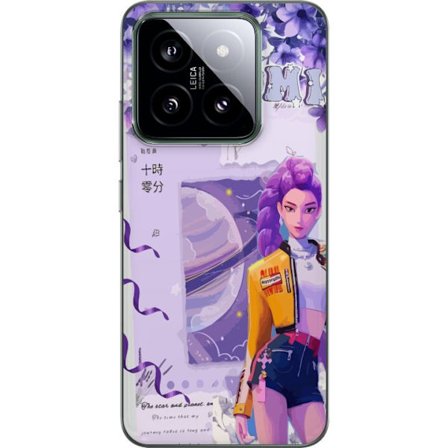Kompatibelt Mobilskal till Xiaomi Xiaomi 14 Kpop Demon Hunters Rumi Lila Planet Kosmisk Idol Stil Fantasy