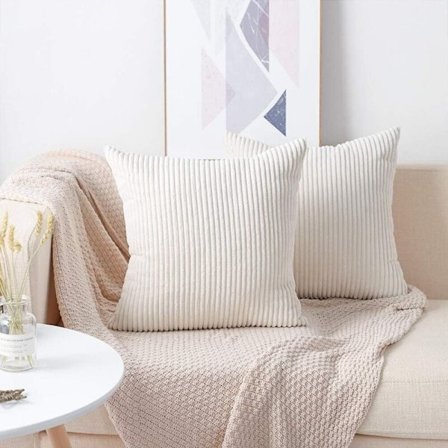 2 Mjuka Sammetskuddöverdrag 60x60cm Beige för Soffa Bil Sovrum Heminredning