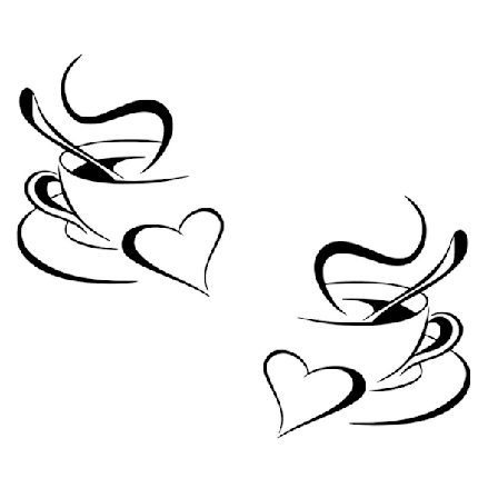 Ett par Kärlek kaffekoppar STOR