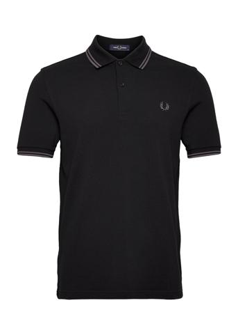 Twin Tipped Fp Shirt Polos Short-sleeved Svart Fred Perry