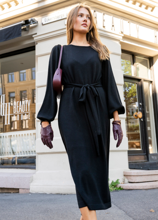 Helene Midi Merino Dress Black Black / S