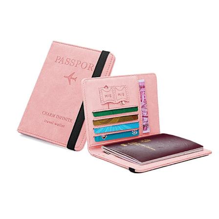 RFID-beskyttet reiselommebok passholder Rosa pink 1-Pack