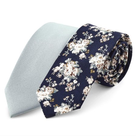 Set de cravates bleues à motif floral pour hommes - Sets de cravates