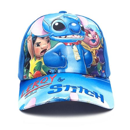 Lilo & Stitch trykt baseballcaps for gutter og jenter, justerbar caps for barn med tegneseriemotiv, caps med skygge, julegave (FMY)